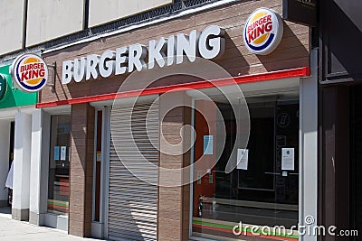 A closed Burger King in Cheltenham, Gloucestershire, United Kingdom Editorial Stock Photo