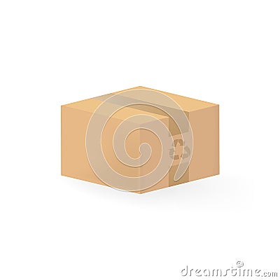 Closed carton cardboard box Vector Illustration