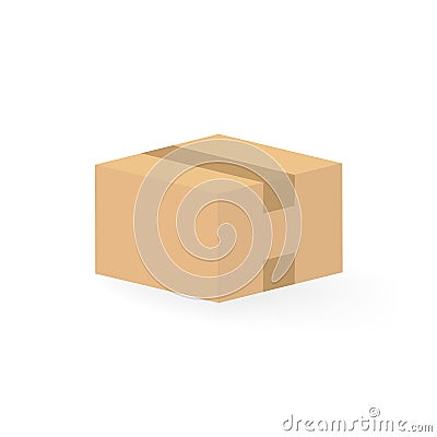 Closed carton cardboard box Vector Illustration