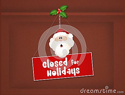 Closed for Christmas holidays Stock Photo