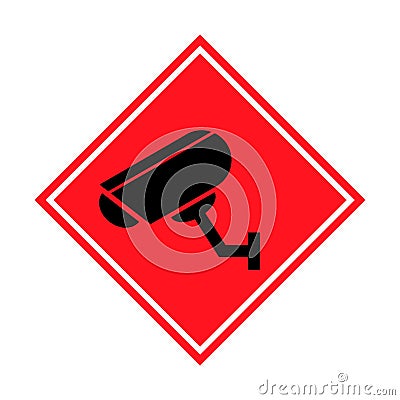 Closed circuit television camera icon, CCTV video protection alert, vector illustration Vector Illustration