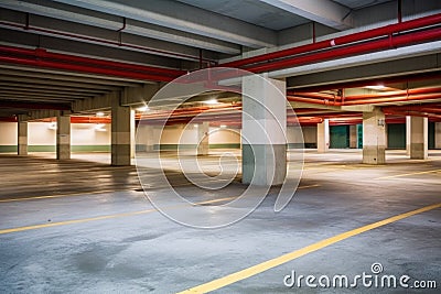 closed city parking garage, bereft of vehicles Stock Photo