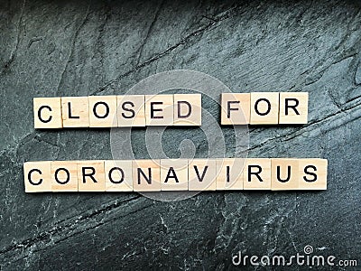 Closed for coronavirus Stock Photo