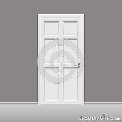 Closed door house room wall background interior design vector illustration Vector Illustration