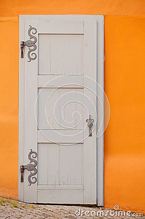 Closed entrance door Stock Photo