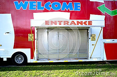 Closed entrance of a funfair Editorial Stock Photo