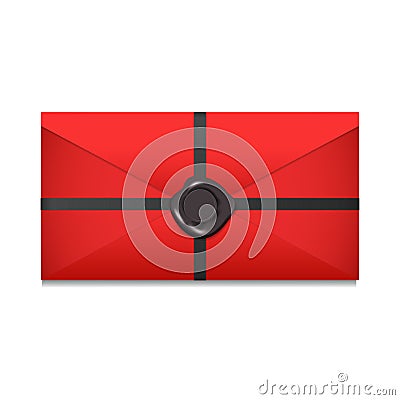 Closed envelope. Sealing wax. Vector Illustration Cartoon Illustration