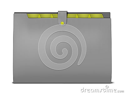 Closed file organizer with tabbed folders inside, realistic vector illustration. File folder with tab divider pockets Vector Illustration