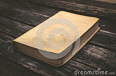 Closed golden book. Stock Photo