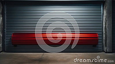 Closed gray roller shutters Stock Photo