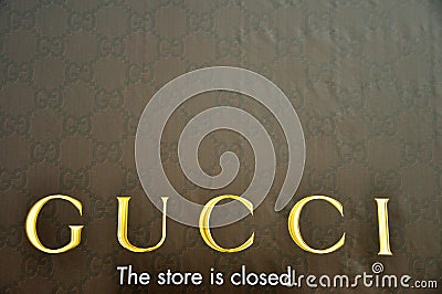 Closed Gucci store in Italy Editorial Stock Photo