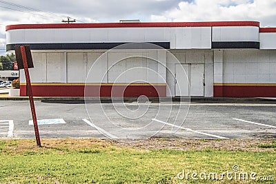 Closed Krystals burger restaurant side view Stone Mountain highway Editorial Stock Photo