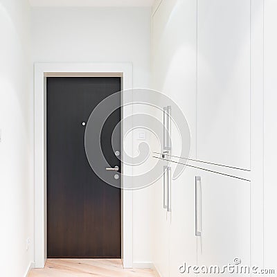 Closed metal door. Stock Photo