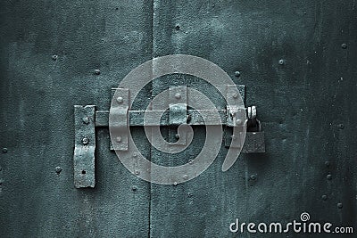 Closed metal door with lock Stock Photo