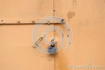 Closed metal door Stock Photo