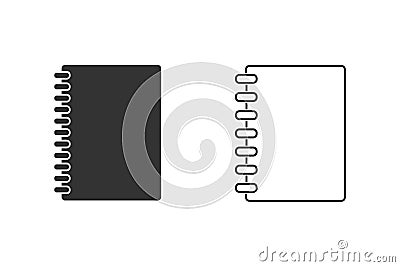 Closed notebook line icon set image. Vector Vector Illustration