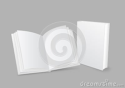 Closed and open book Vector Illustration