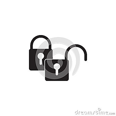 closed and open lock icon. Elements of cyber security icon. Premium quality graphic design. Signs and symbols collection icon for Stock Photo