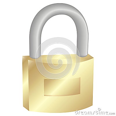 Closed padlock Cartoon Illustration