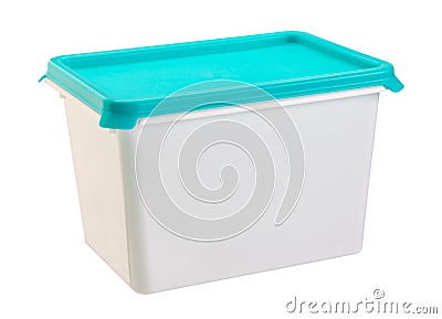 closed plastic box isolated on white background Stock Photo