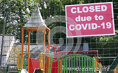 Closed playpark due to Coronavirus COVID-19 Northern Ireland Stock Photo
