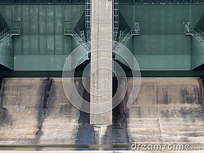 Closed Porjus damn hatches Stock Photo