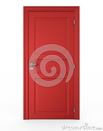 Closed red door Stock Photo