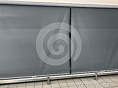 Closed shelves in the store, lack of goods during the economic crisis Stock Photo