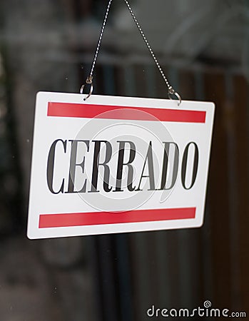 Closed spanish store Stock Photo