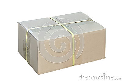 Closed and taped cardboard box Stock Photo