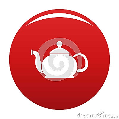 Closed teapot icon vector red Vector Illustration