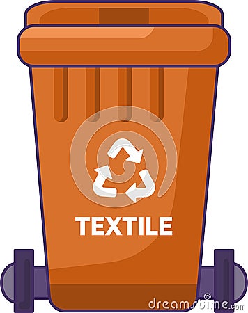 Closed Transportable Textile Waste Container Vector Illustration