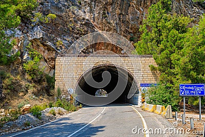 The closed tunnel is a local landmark. August 7, 2022 Beldibi, Antalya province, Turkey Editorial Stock Photo