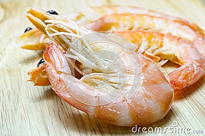 Closed up Boiled Shrimp Stock Photo