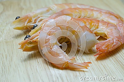 Closed up Boiled Shrimp Stock Photo