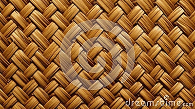 Closed up of wood rattan texture background. Generative AI Stock Photo