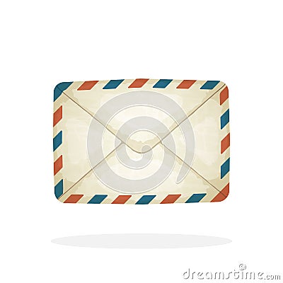 Closed vintage mail envelope Vector Illustration