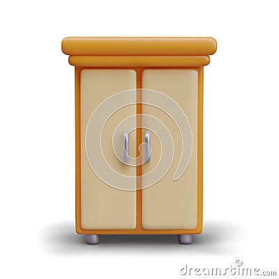 Closed wardrobe, front view. Furniture store template. Unmarked surface, mockup Vector Illustration