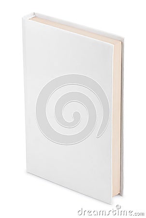 Closed white book Stock Photo