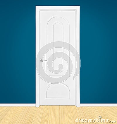 Closed white door Stock Photo