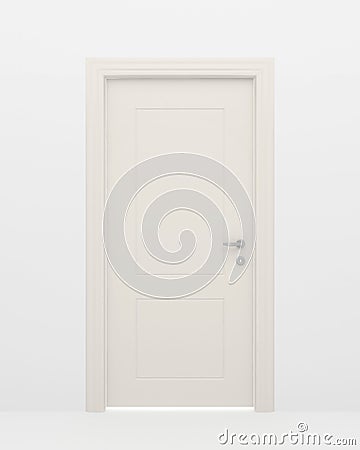 The closed white door Stock Photo