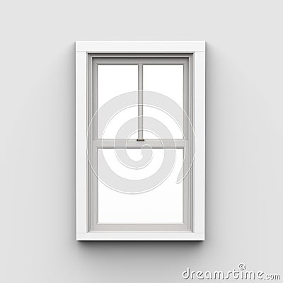 Closed Window on White Background Stock Photo