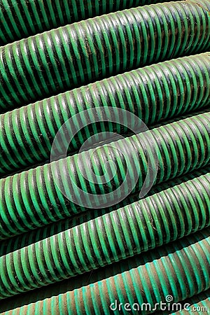 Green, Reinforced PVC Tube Stock Photo