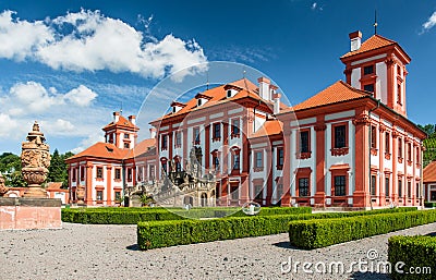 Closer view to Troja Palace, Prague Stock Photo