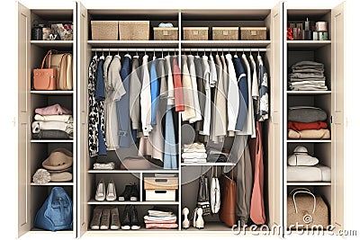 closet clothes. Generated by AI Stock Photo