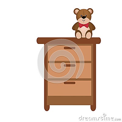 Closet with toy icon Vector Illustration