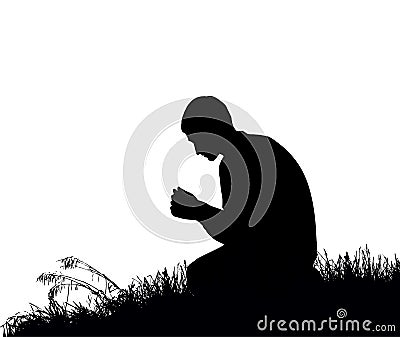 Vector image of the praying person Vector Illustration