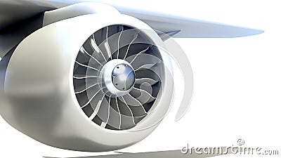 Closeup of Airplane Engine Stock Photo
