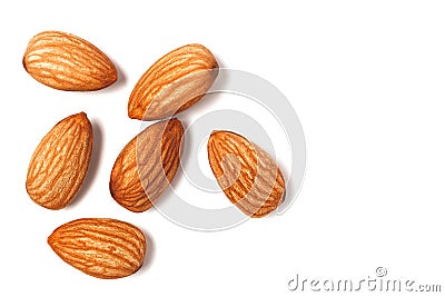 Closeup almonds nut isolated on white background Stock Photo
