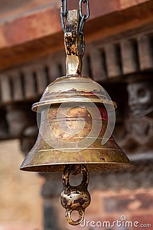 Bronze bell with large knocker Stock Photo